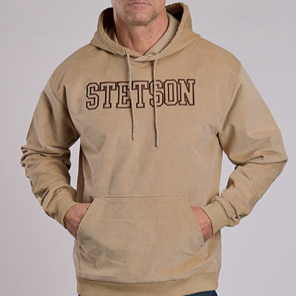 Stetson Unisex Embroidered Block Letter Hoodie in Khaki