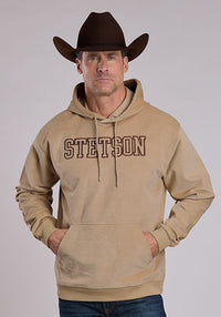Stetson Unisex Embroidered Block Letter Hoodie in Khaki