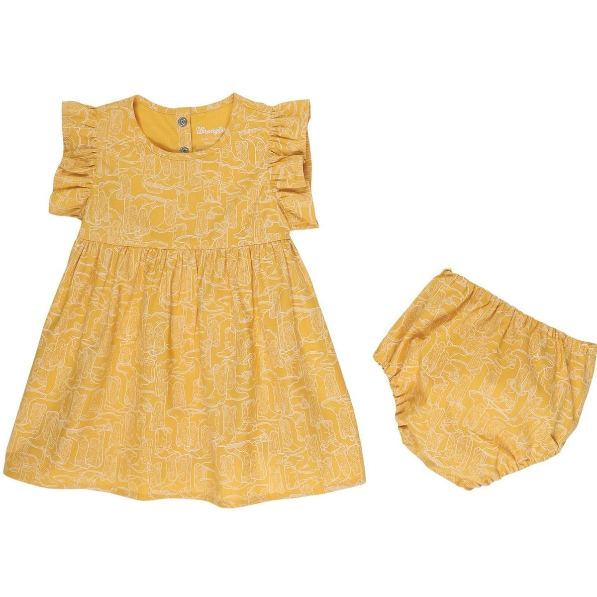 Wrangler Baby & Toddler Printed Ruffle Sleeve Dress