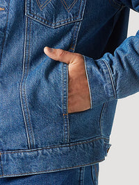 Wrangler Men's Flannel Lined Western Denim Jacket