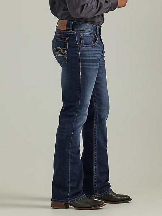 Wrangler Men's Rock 47 Slim Bootcut Jean in Duval