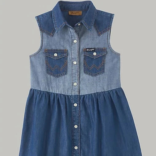 Wrangler Girl's Western Shirt Dress - Denim - 2XL Wrangler Girl's Western Shirt Dress - Denim - 2XL