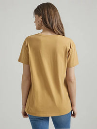 Wrangler Retro Women's Western Logo Graphic Boyfriend Tee in Pale Gold