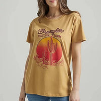 Wrangler Retro Women's Western Logo Graphic Boyfriend Tee in Pale Gold