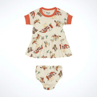 Wrangler Baby & Toddler Girl's Western Print Drop Waist Dress in White