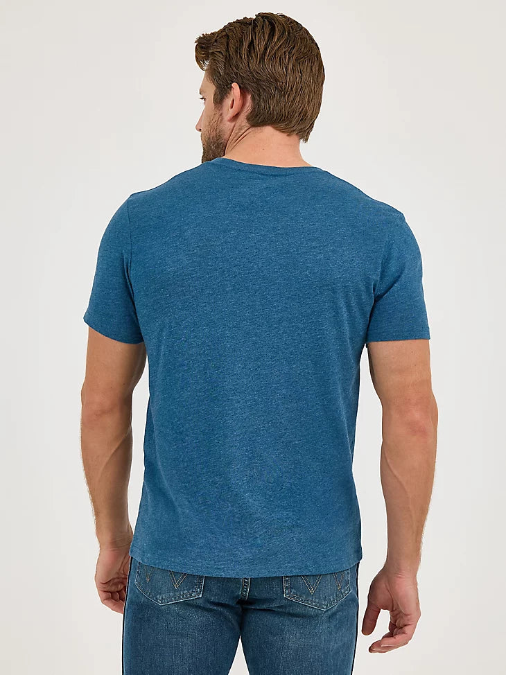 Wrangler Men's Cowboy Desert Graphic Logo T-Shirt in Navy Road