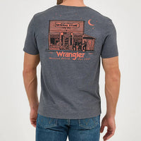 Wrangler Men's Mineral Wash Graphic Logo T-Shirt in Charcoal Bar