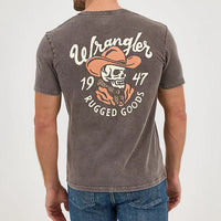 Wrangler Men's Mineral Wash Graphic Logo T-Shirt in Ganache