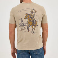 Wrangler Men's Mineral Wash Graphic Logo T-Shirt in Trenchcoat