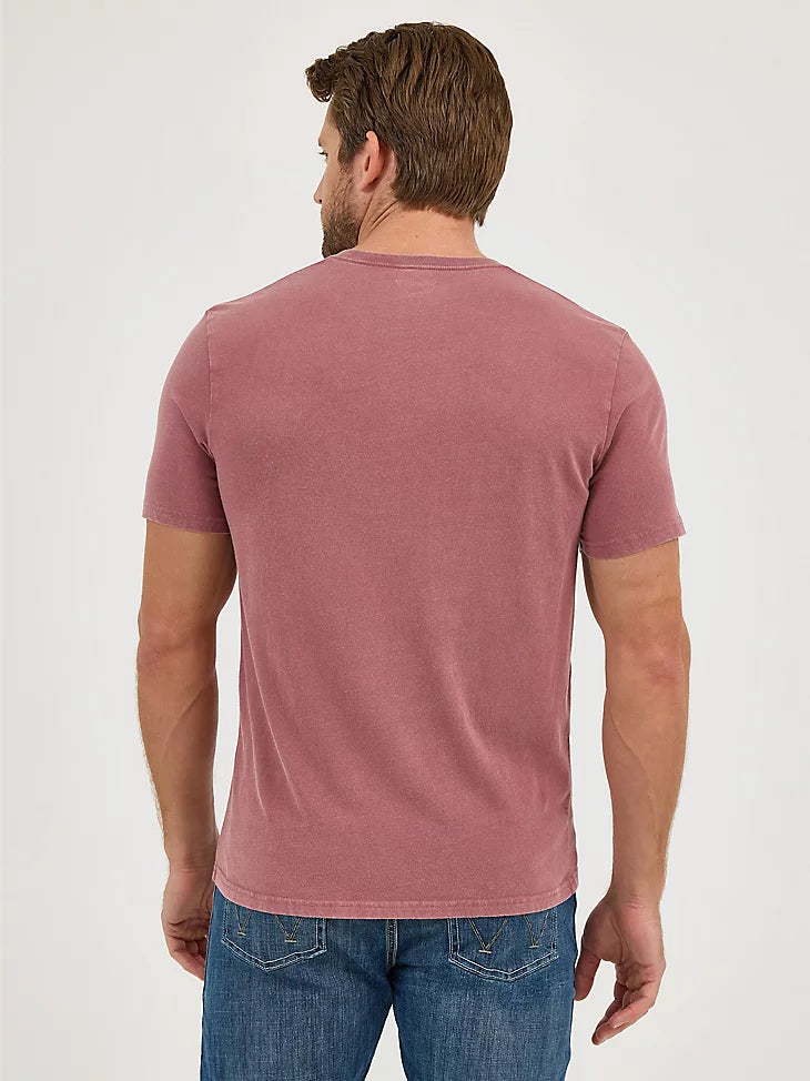 Wrangler Men's Steerhead Mineral Wash Graphic Logo T-Shirt in Steer Ginger