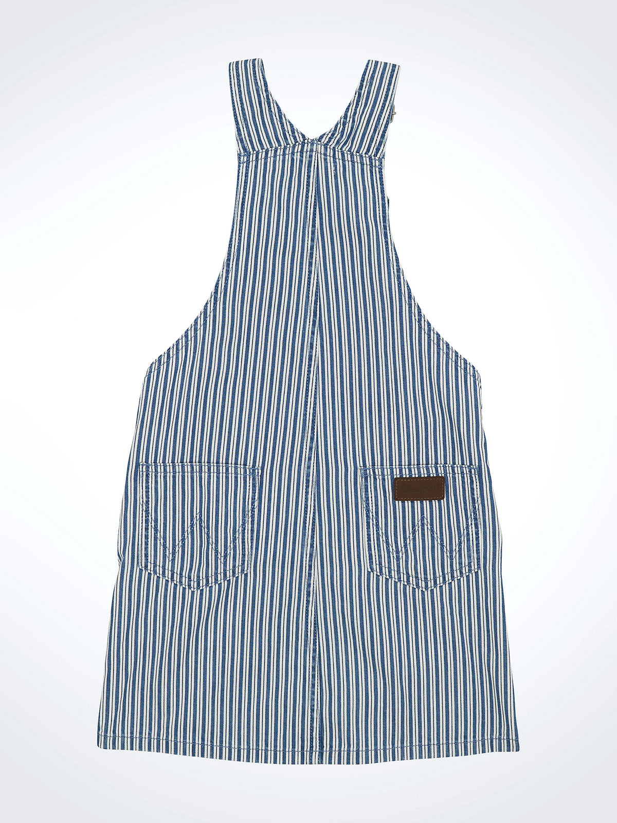 Wrangler Girl's Blue & White Railroad Striped Denim Skirtall