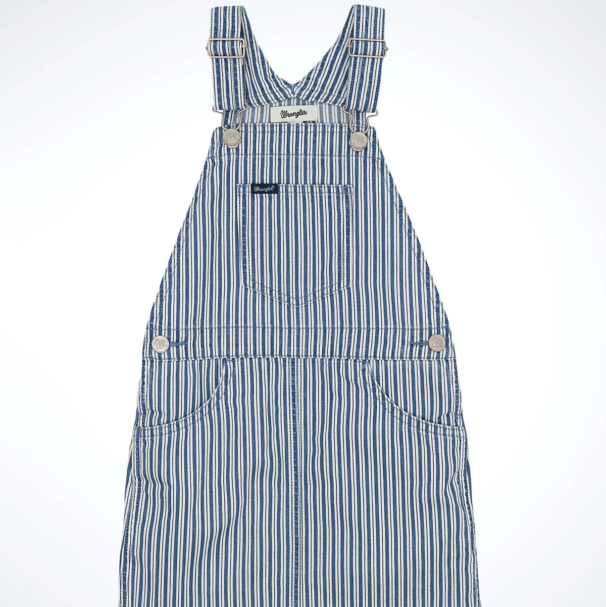 Wrangler Girl's Blue & White Railroad Striped Denim Skirtall