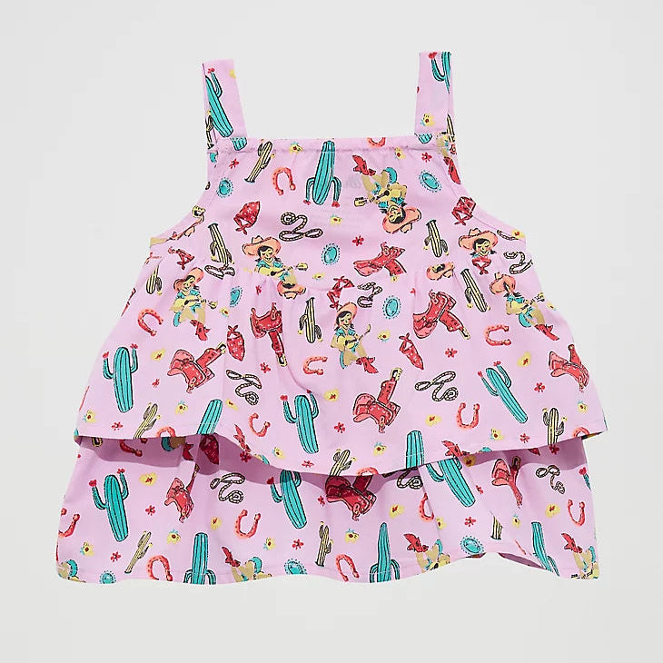 Wrangler Baby & Toddler Girl's Printed Ruffle Tank in Purple Cactus