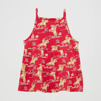 Wrangler Girl's Cowgirl Tiered Knit Tank Top in Red Horse