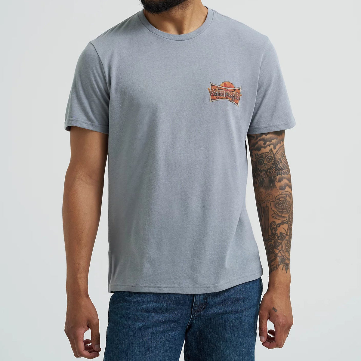 Wrangler Men's Monument Logo Graphic T-Shirt in Grey