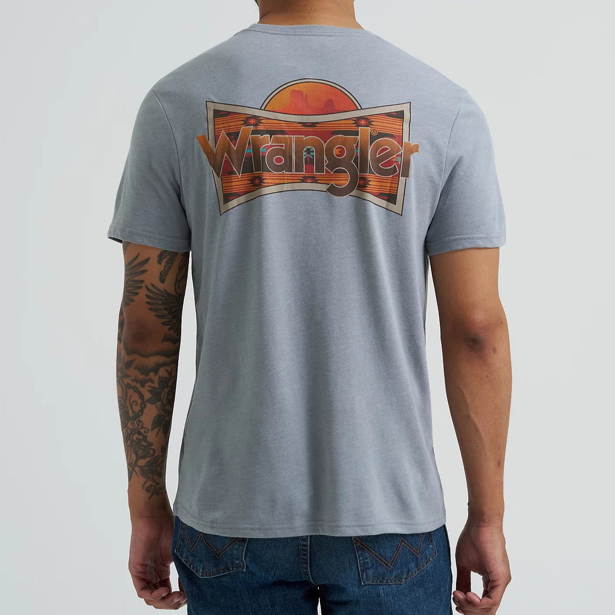 Wrangler Men's Monument Logo Graphic T-Shirt in Grey