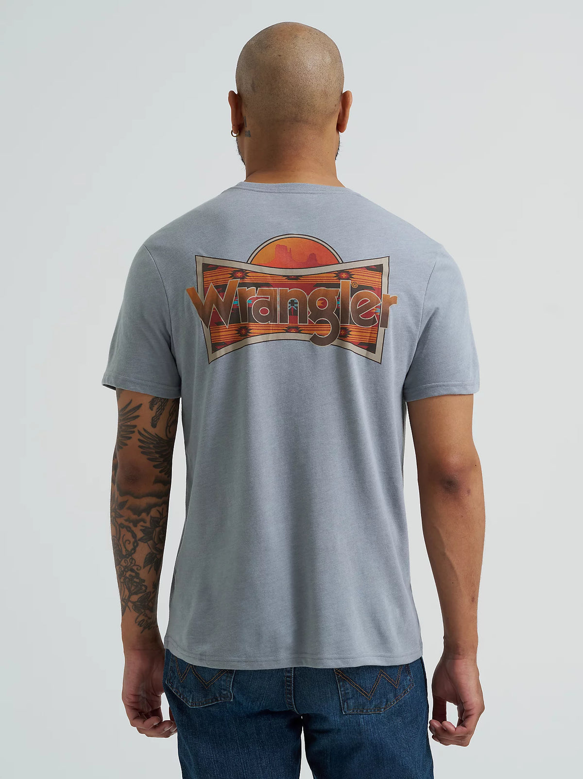 Wrangler Men's Monument Logo Graphic T-Shirt in Grey