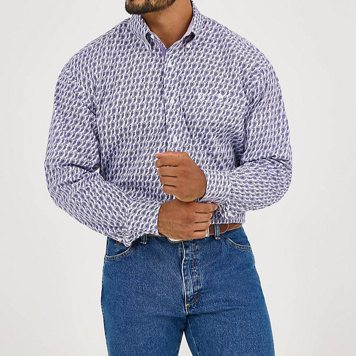 Wrangler Men's L/S George Strait Button Down Shirt in Amethyst Fin (Av – Branded Country Wear Wrangler Men's L/S George Strait Button Down Shirt in Amethyst Fin (Av – Branded Country Wear
