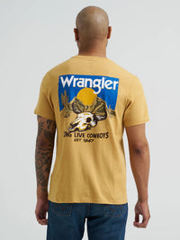 Wrangler Men's Long Live Cowboys Graphic T-Shirt in Pale Gold