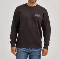 Wrangler Men's L/S Graphic Pullover in Espresso