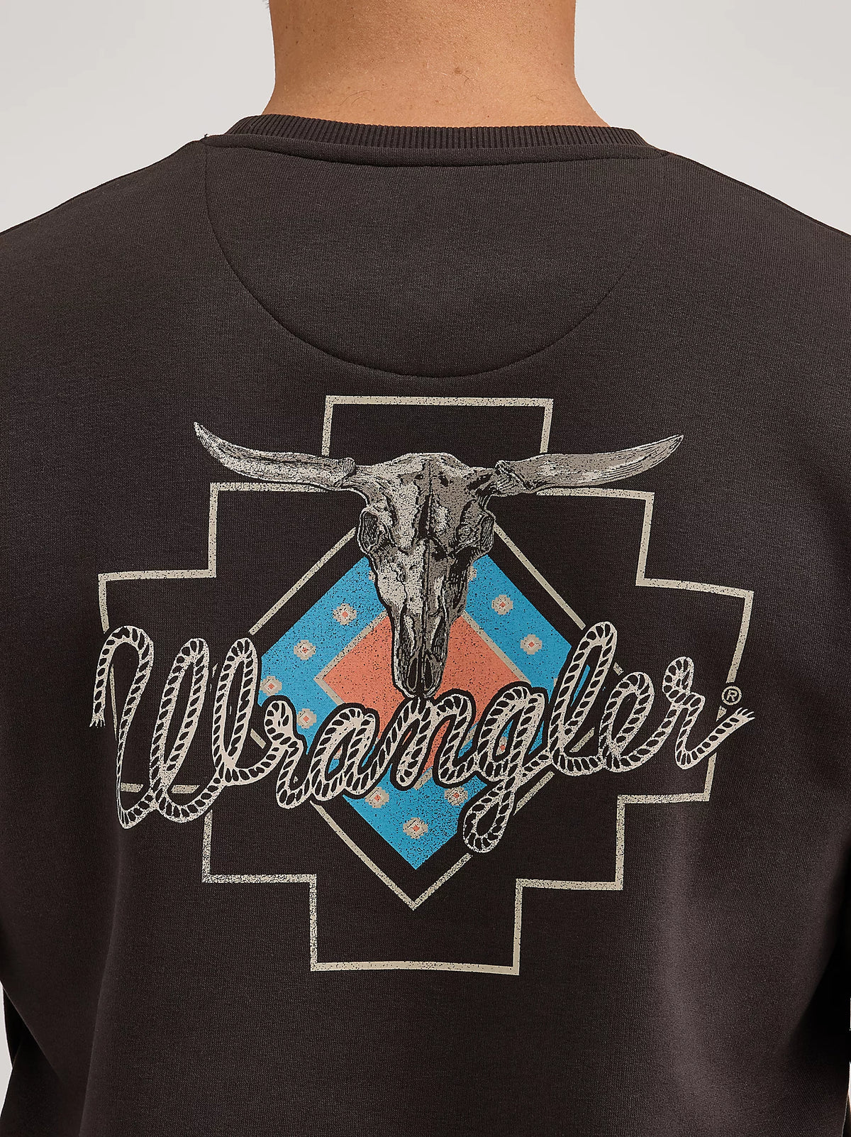 Wrangler Men's L/S Graphic Pullover in Espresso