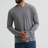 Wrangler Men's L/S Cowboy Back Graphic Tee in Graphite Heather
