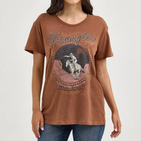 Wrangler Retro Women's Boyfriend Fit Western Graphic Tee in Cacao Nibs