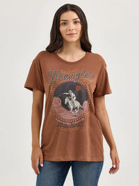 Wrangler Retro Women's Boyfriend Fit Western Graphic Tee in Cacao Nibs