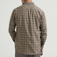 Wrangler Men's Riggs Workwear L/S Technical Work Shirt in Dark Khaki Plaid (Available in Plus Sizes)