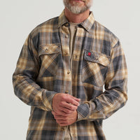 Wrangler Men's Riggs Workwear L/S Flannel Foreman Plaid Shirt in Asphalt (Available in Plus Sizes)