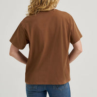 Wrangler Retro Women's Girlfriend Fit Western Graphic Tee in Cacao Nibs