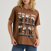Wrangler Retro Women's Girlfriend Fit Western Graphic Tee in Cacao Nibs