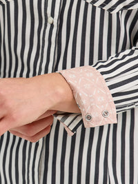 Wrangler Women's Retro L/S Western Snap Dress Shirt in Slate Stripe