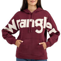 Wrangler Retro Women's Bold Logo Hoodie in Port