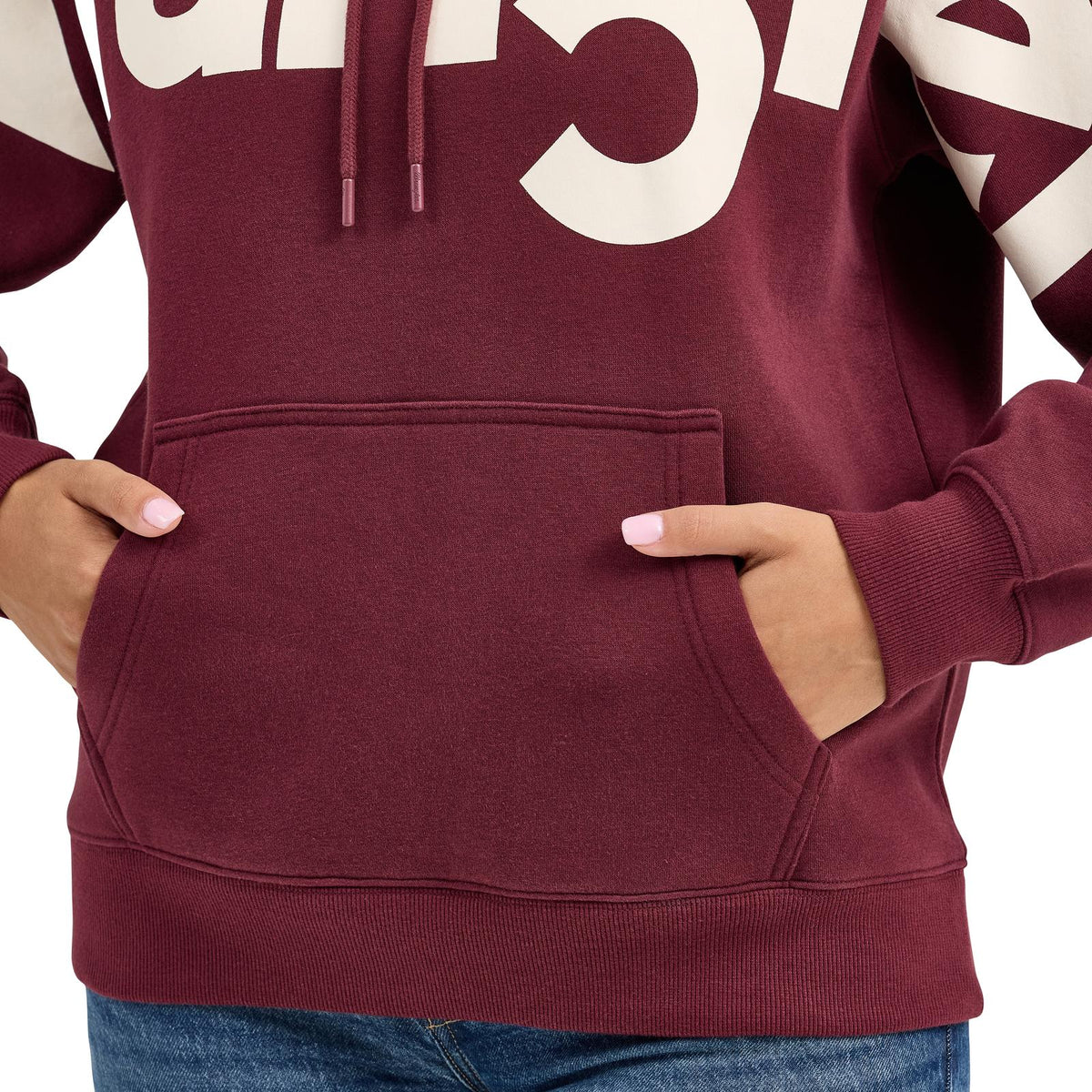 Wrangler Retro Women's Bold Logo Hoodie in Port