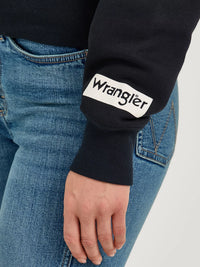 Wrangler Retro Women's Long Live Cowboys Crewneck Sweatshirt in Onyx