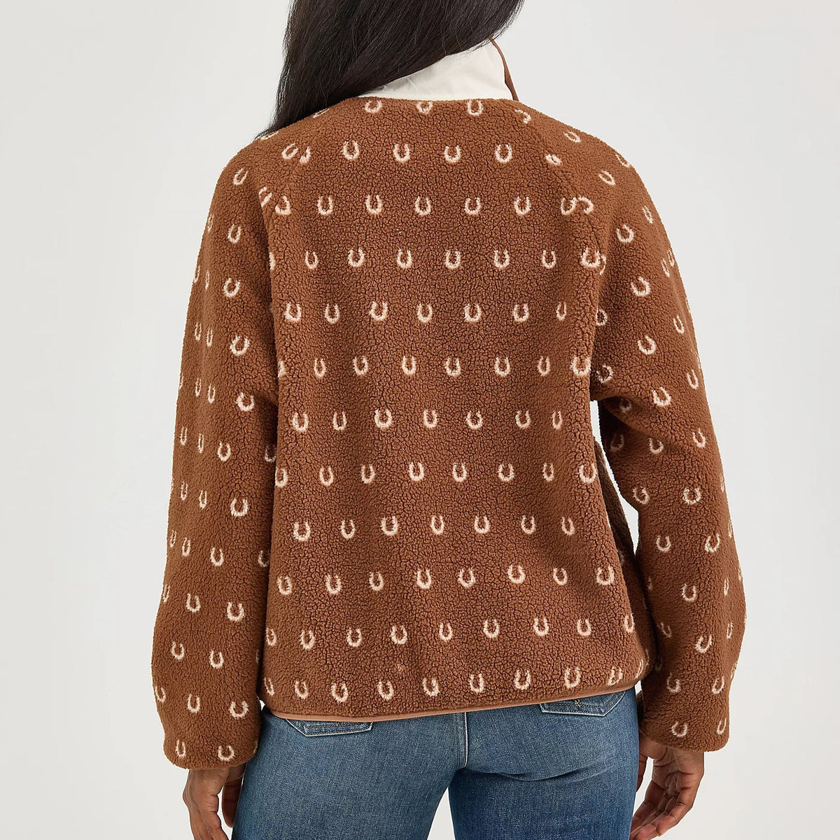 Wrangler Retro Women's Half Snap Sherpa Pullover in Brown