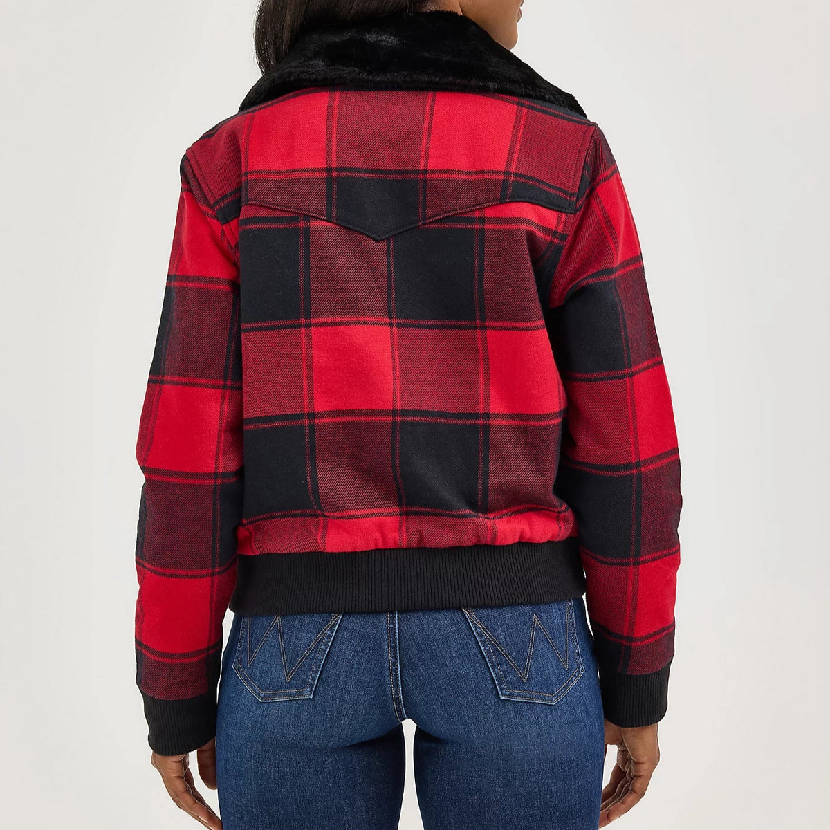 Wrangler Retro Women's Lined Bomber in Red Buffalo