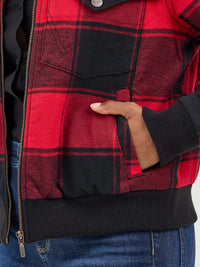 Wrangler Retro Women's Lined Bomber in Red Buffalo