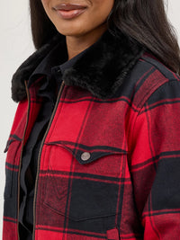 Wrangler Retro Women's Lined Bomber in Red Buffalo