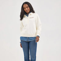 Wrangler Retro Women's Half-Snap Collared Pullover in Cream