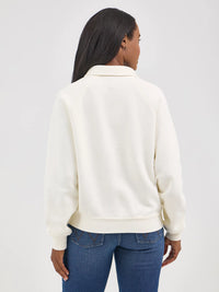 Wrangler Retro Women's Half-Snap Collared Pullover in Cream