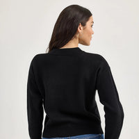 Wrangler Retro Women's Horse Instarsia Crew Neck Sweater in Black