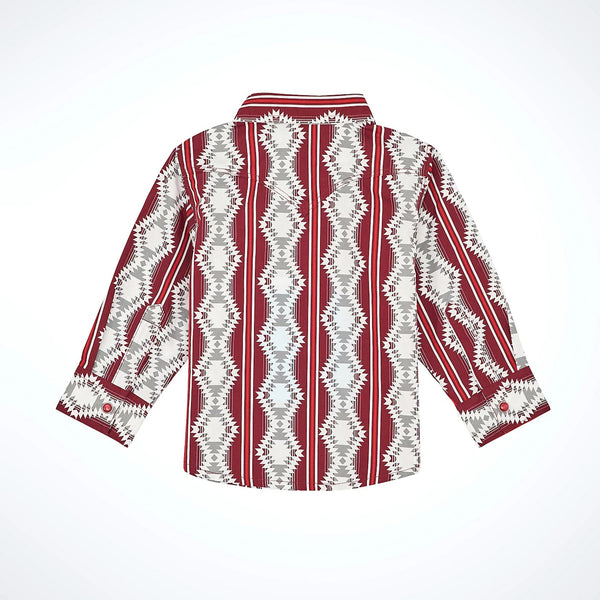 Wrangler Baby & Toddler Boy's L/S Checotah Snap Shirt in Burgundy Shadow