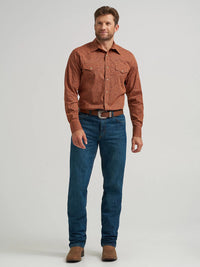 Wrangler Men's 20X L/S Competition Western Snap Shirt in Rustic Brown Paisley
