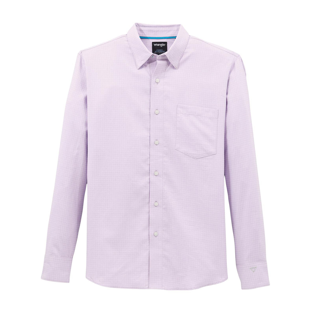 Wrangler Men's L/S Cody Johnson Button Down Shirt in Lilac (Available in Tall Sizes)