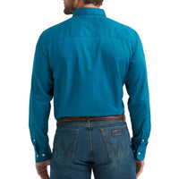 Wrangler Men's L/S Cody Johnson ZigZag Button Down Shirt in Ink Blue