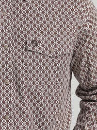 Wrangler Men's L/S George Strait Troubadour Snap Shirt in Coffee Splash