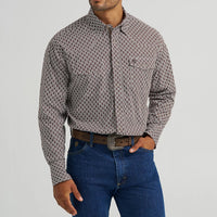 Wrangler Men's L/S George Strait Troubadour Snap Shirt in Coffee Splash