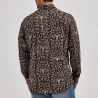 Wrangler Retro Premium Men's L/S Western Snap Shirt in Skull Floral